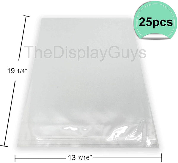 13 7/16" x 19 1/4" 25 Pack Clear Self Adhesive Plastic Bags for 13" x 19" Photos