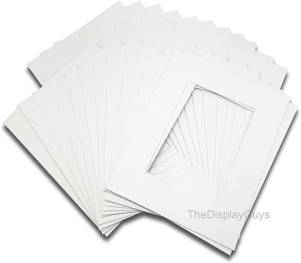 18" x 24" 10 Pack of Cream White Pre-Cut Acid Free Mat Boards for 16" x 20" Photos