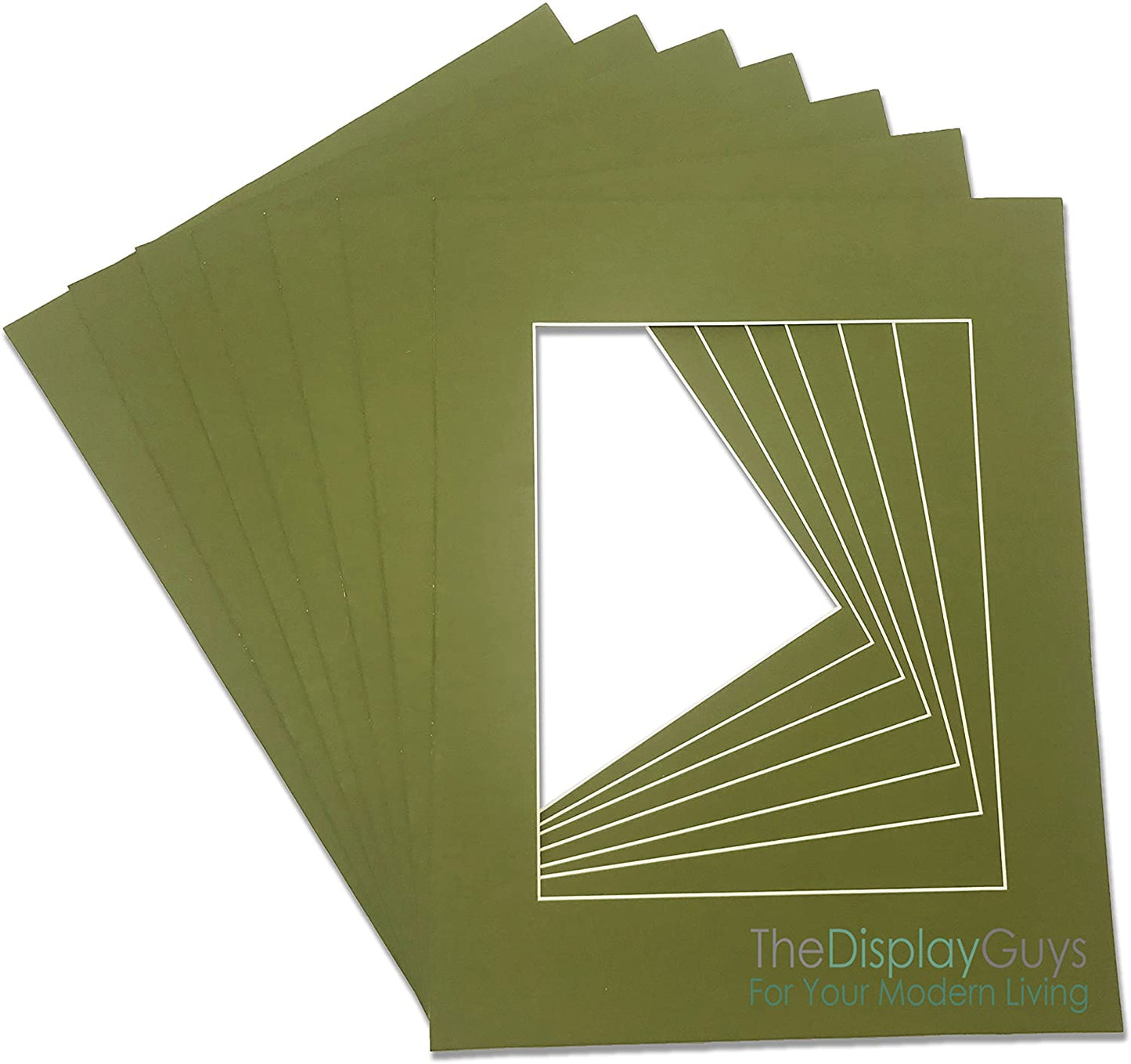 16" x 20" 25 Pack of Secret Garden Green Mat Boards, Backing Boards and Plastic Bags