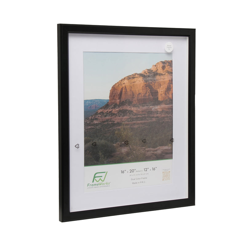 16" x 20" Black MDF Wood Multi-Pack Gunnabo Picture Frames, 12" x 16" Matted