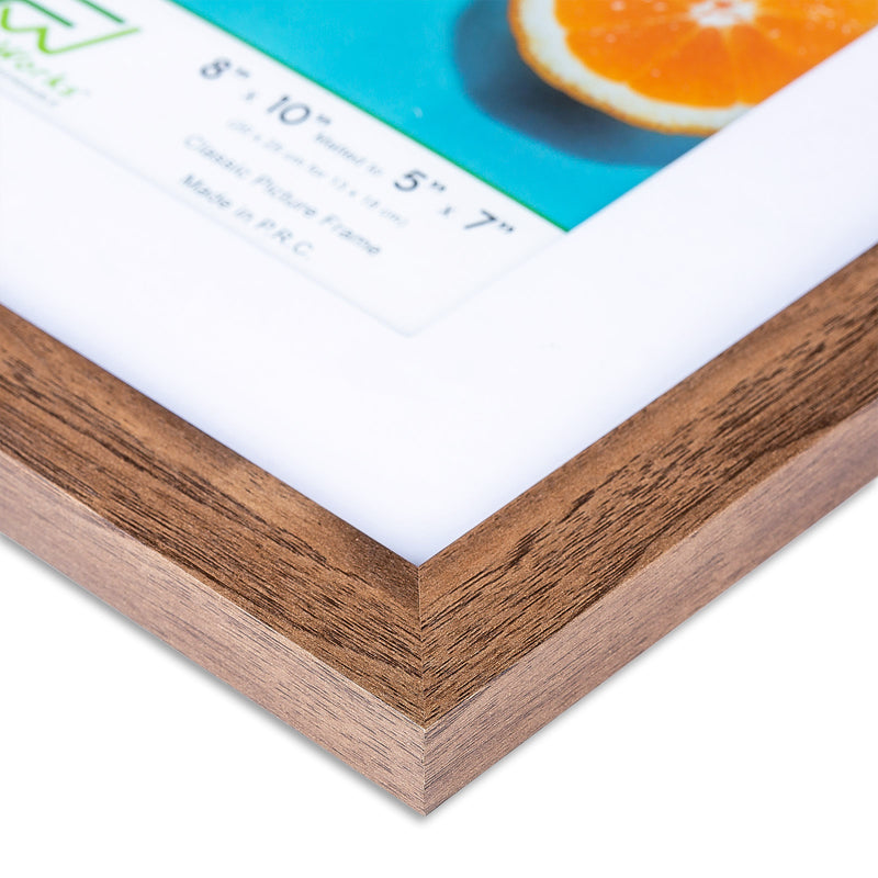 16" x 20” Classic Dark Oak MDF Wood Picture Frame with Tempered Glass, 11" x 14" Matted