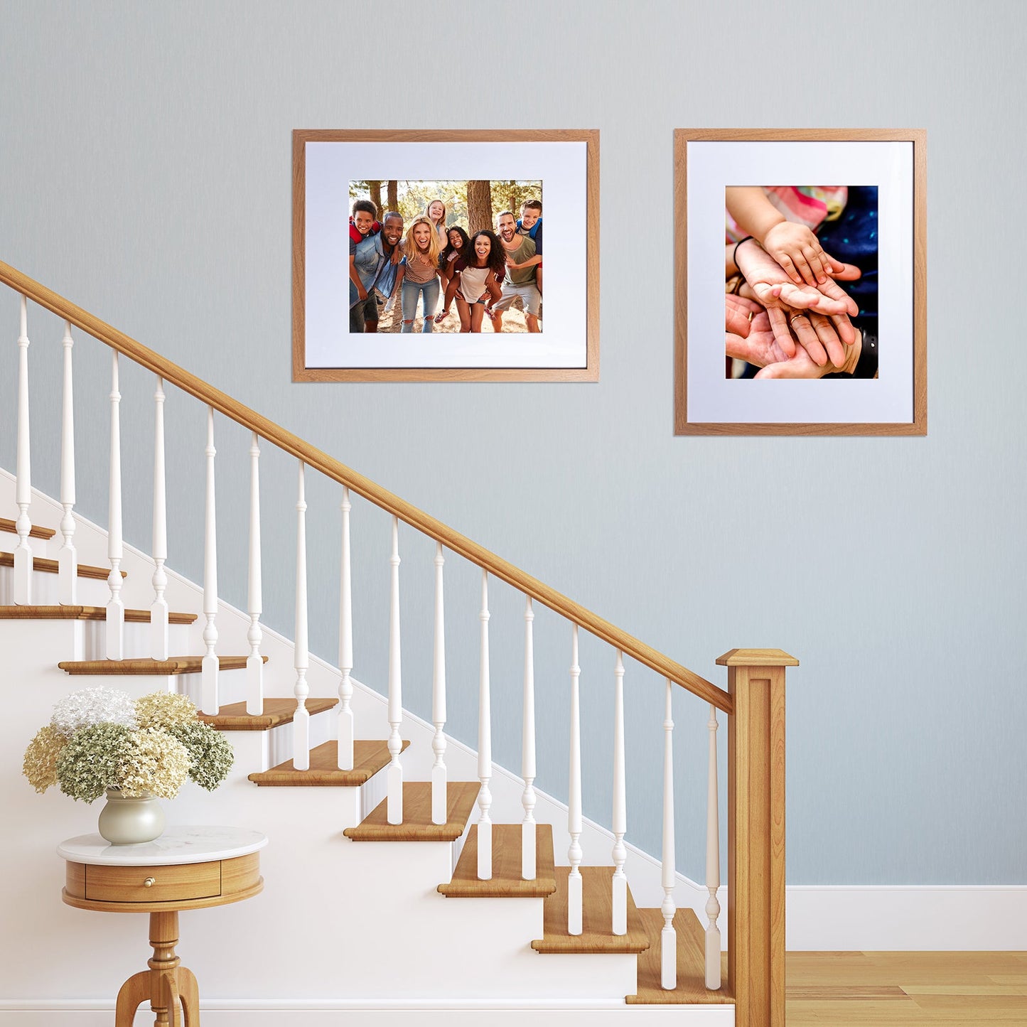 16" x 20” Classic Light Oak Wood Picture Frame with Tempered Glass, 11" x 14" Matted