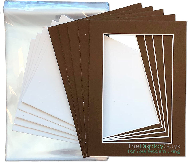 18" x 24" 25 Pack of Brown Mat Boards, Backing Boards and Plastic Bags