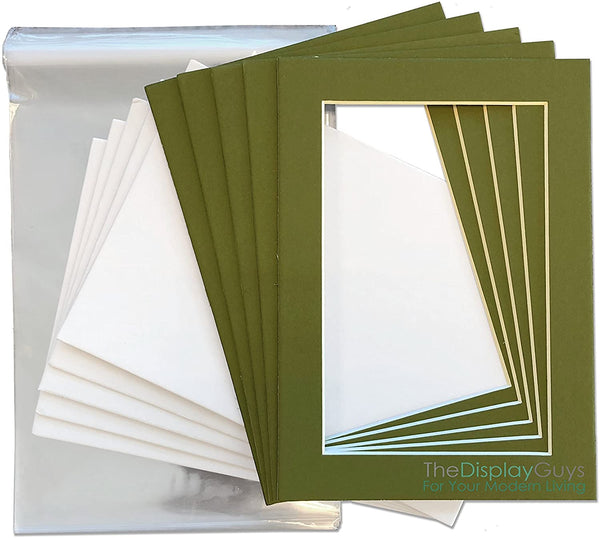 18" x 24" 25 Pack of Secret Garden Green Mat Boards, Backing Boards and Plastic Bags