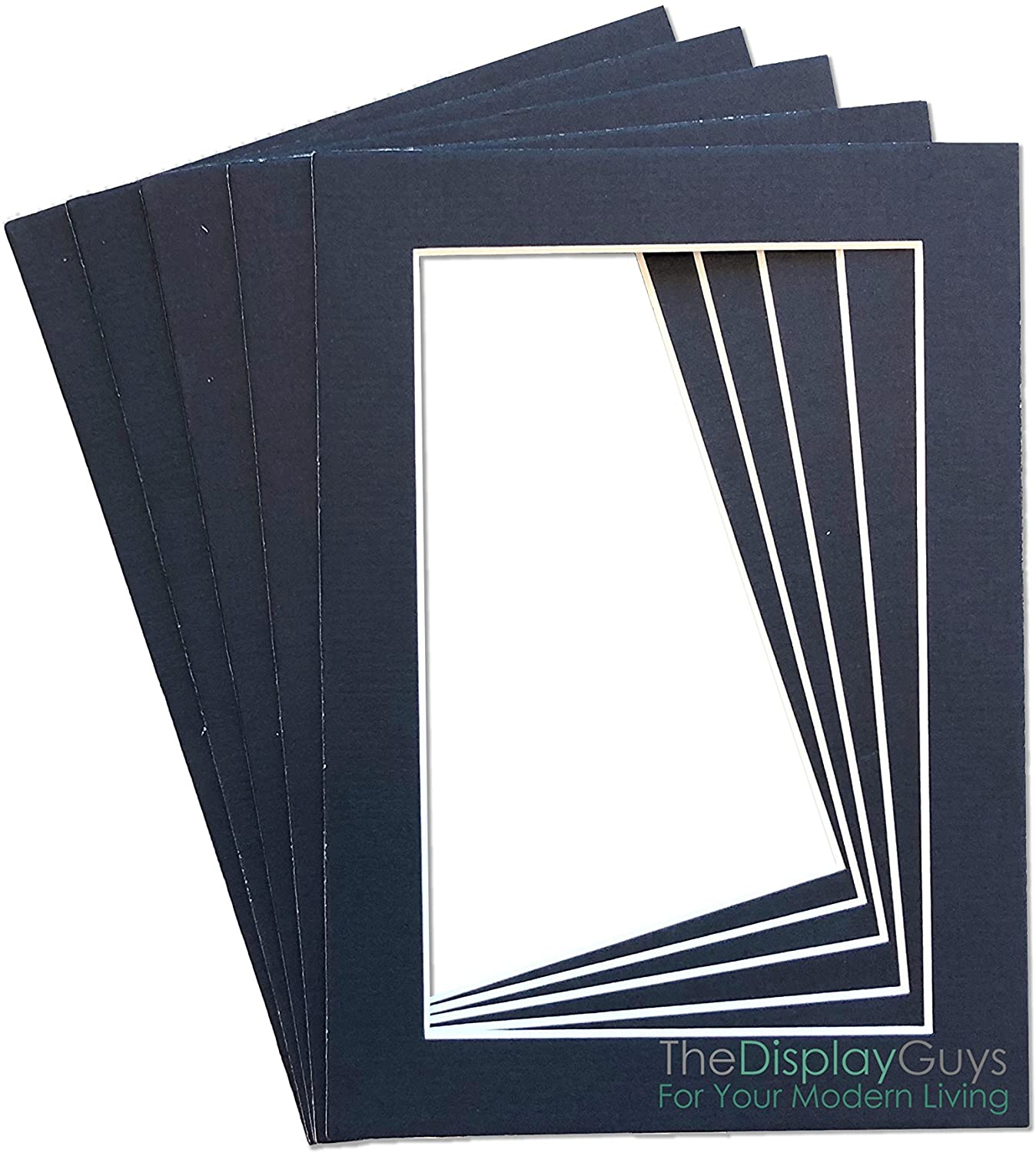 18" x 24" 25 Pack of Textured Blue Mat Boards, Backing Boards and Plastic Bags