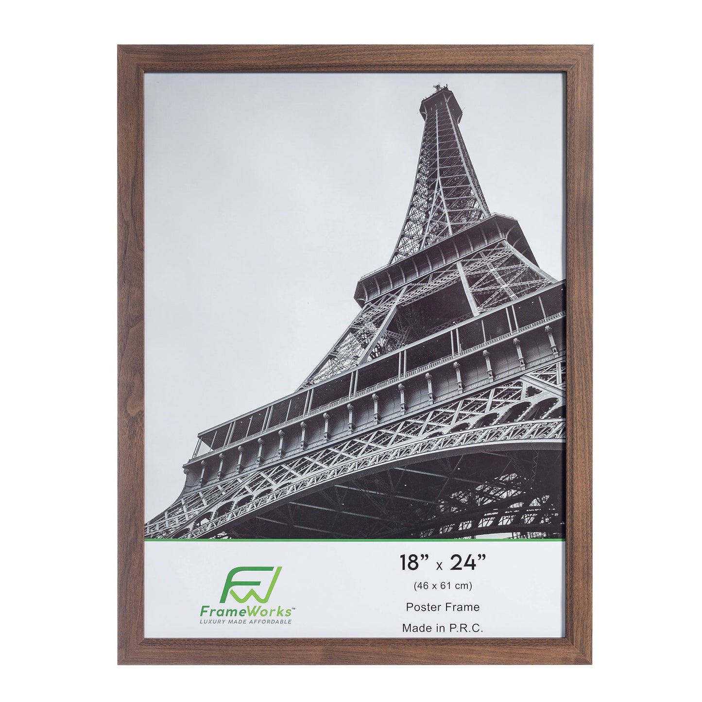 18" x 24" Dark Oak Wood 2-Pack Back-Loading Poster Frames