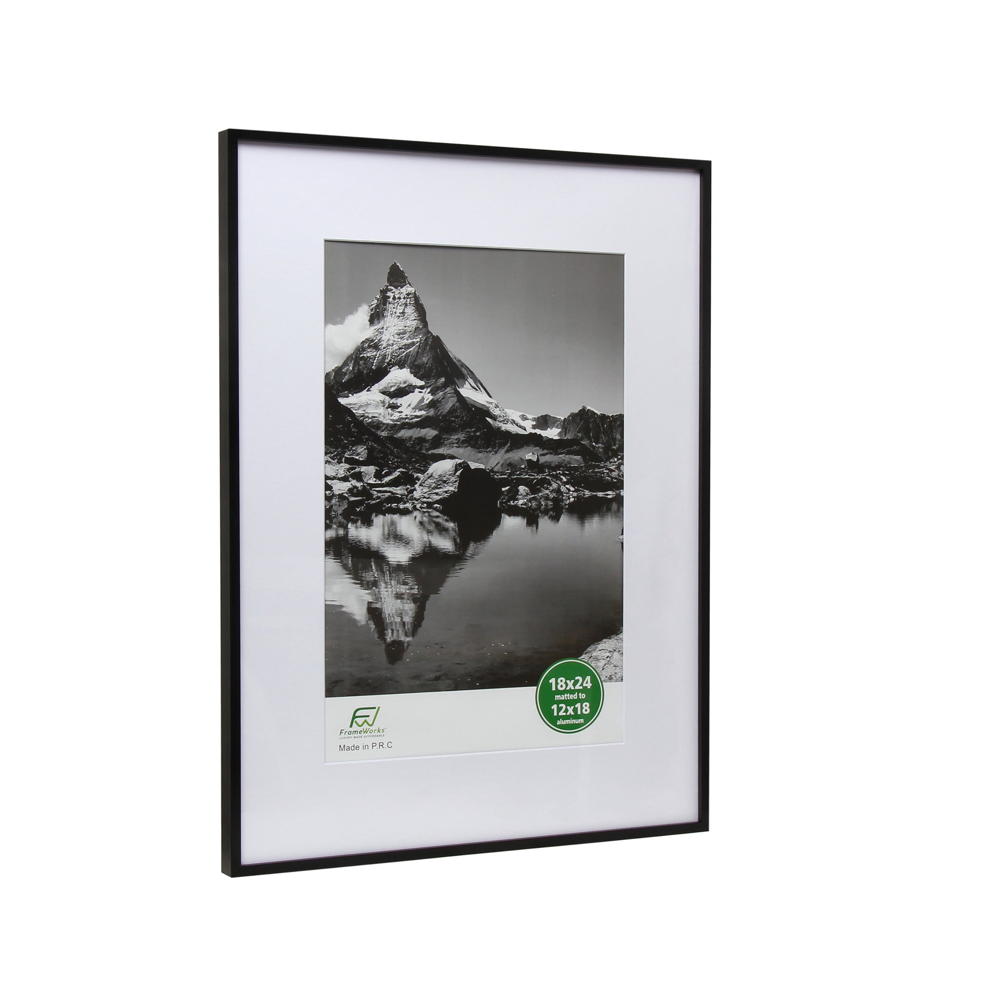 18" x 24" Deluxe Black Aluminum Contemporary Picture Frame, 12" x 18" The Display Guys