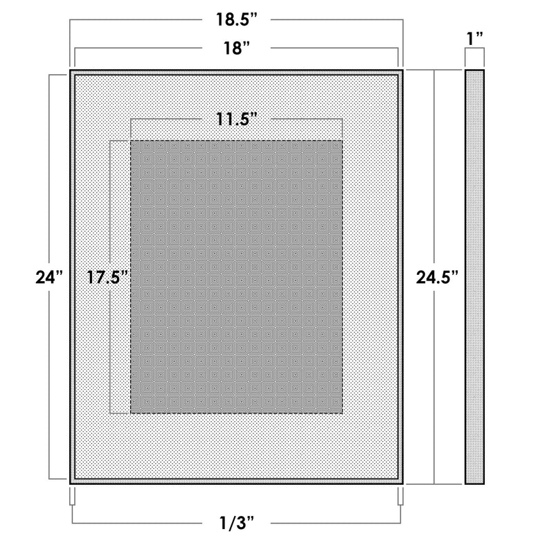 18" x 24" Gun Metal Gray Aluminum Picture Frame with Tempered Glass, 12" x 18" Matted