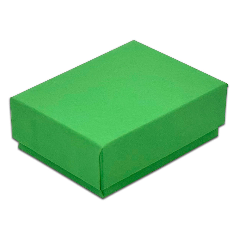 2 1/8" x 1 5/8" x 3/4" Light Green Cotton Filled Paper Box (25-Pack)
