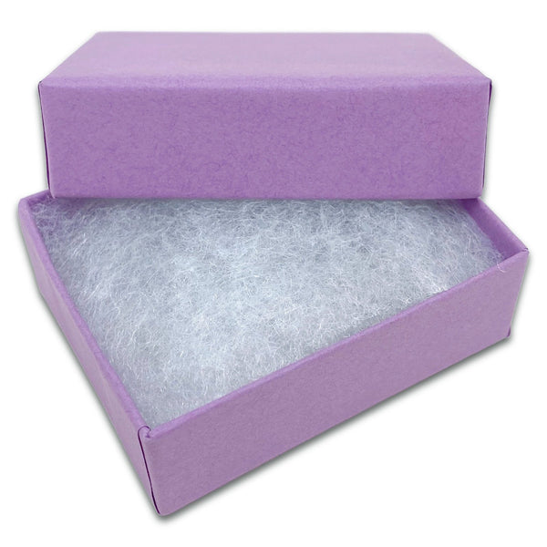 2 1/8" x 1 5/8" x 3/4" Matte Purple Cotton Filled Paper Box