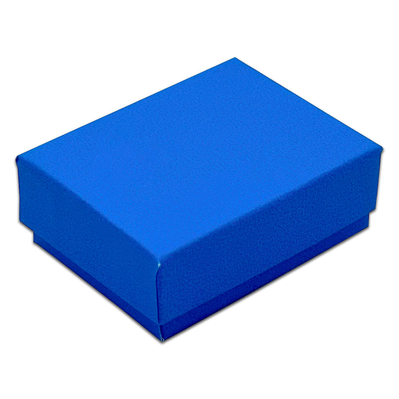 2 1/8" x 1 5/8" x 3/4" Neon Blue Cotton Filled Paper Box (25-Pack)