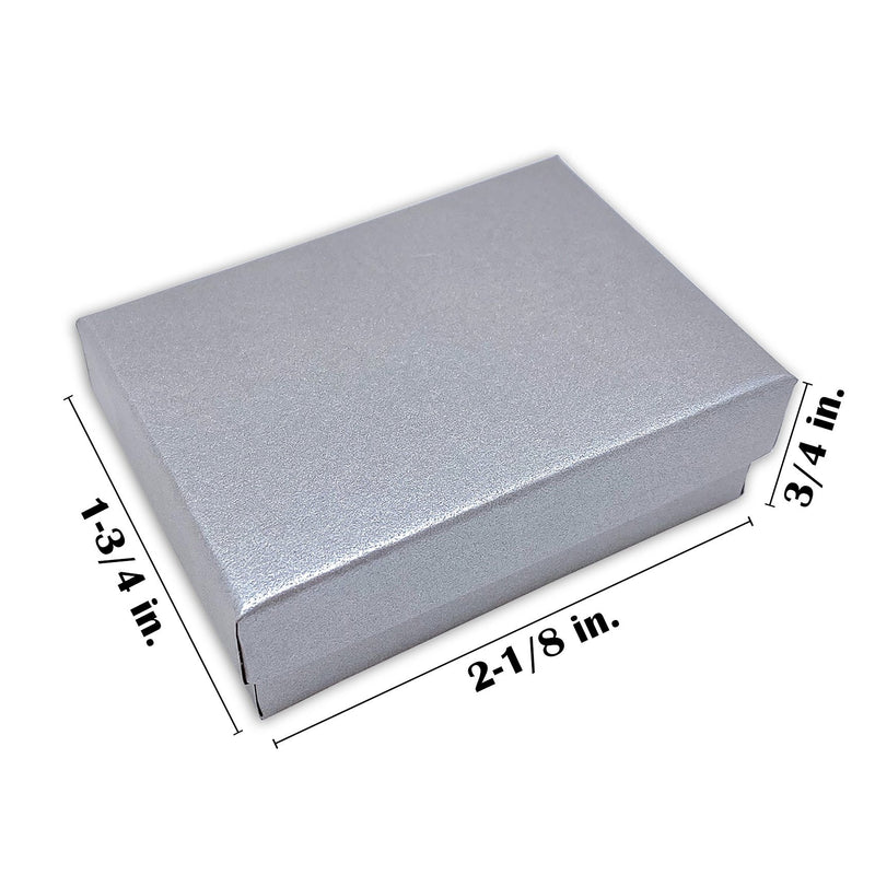 2 1/8" x 1 5/8" x 3/4" Pearl Gray Cotton Filled Paper Box