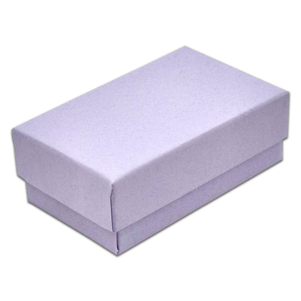 2 5/8" x 1 5/8" x 1" Light Lavender Cotton Filled Paper Box (25-Pack)