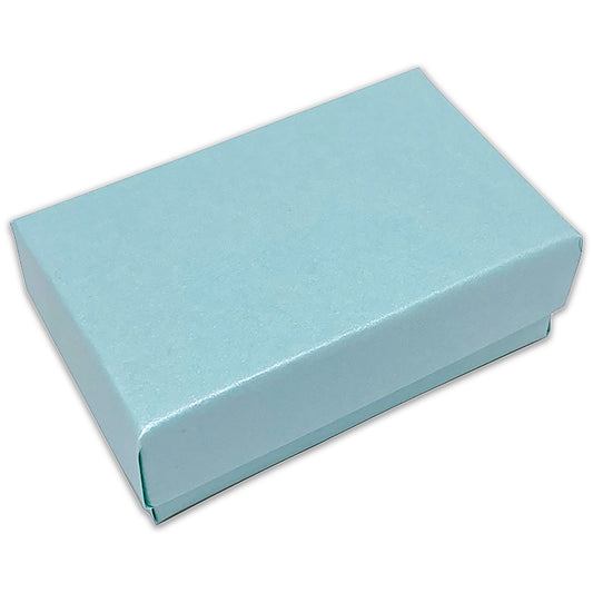 2 5/8" x 1 5/8" x 1" Light Pearl Teal Cotton Filled Paper Box
