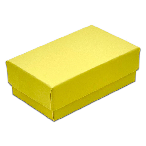 2 5/8" x 1 5/8" x 1" Mustard Yellow Cotton Filled Paper Box (25-Pack)