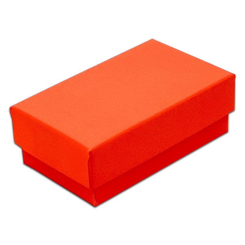 2 5/8" x 1 5/8" x 1" Neon Orange Cotton Filled Paper Box (25-Pack)