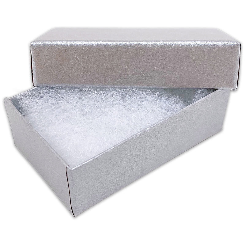 2 5/8" x 1 5/8" x 1" Pearl Gray Cotton Filled Paper Box