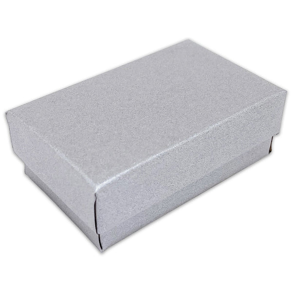2 5/8" x 1 5/8" x 1" Pearl Gray Cotton Filled Paper Box