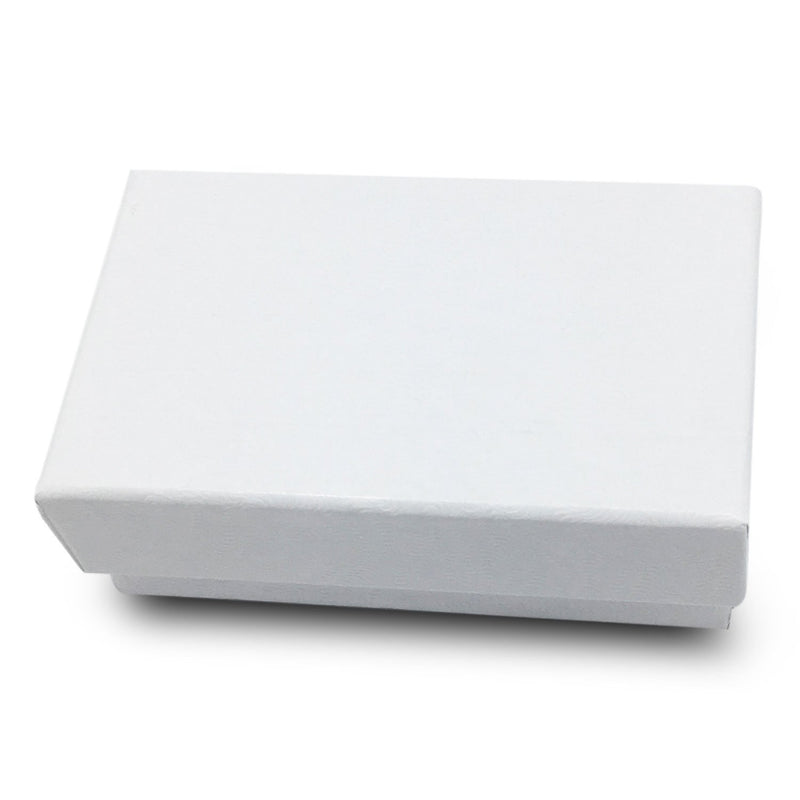 2 5/8" x 1 1/2" x 1" White Cotton Filled Paper Box