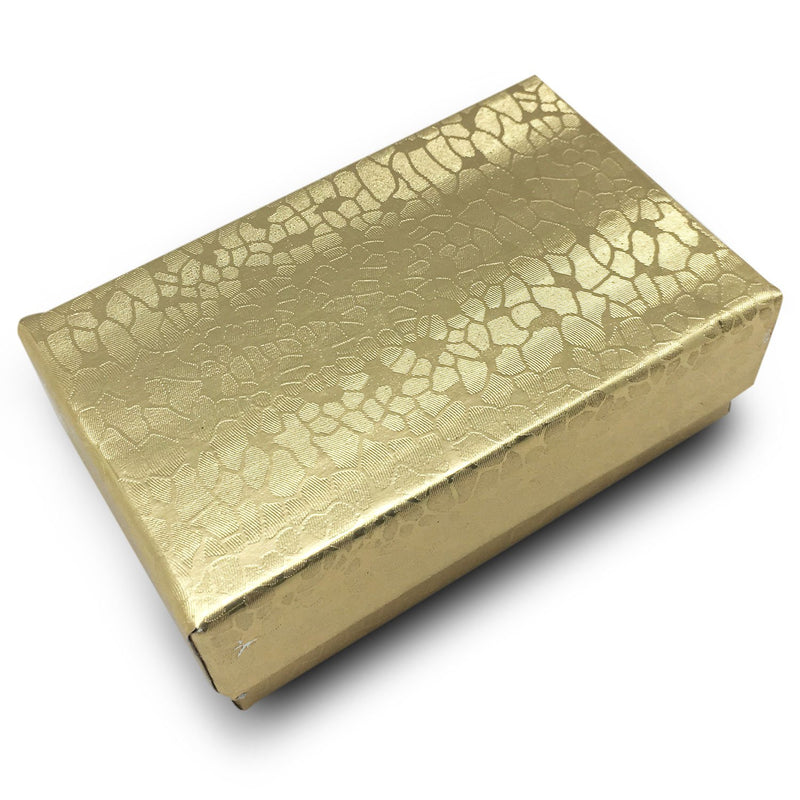 2 5/8" x 1 1/2" x 1" Gold Cotton filled paper box