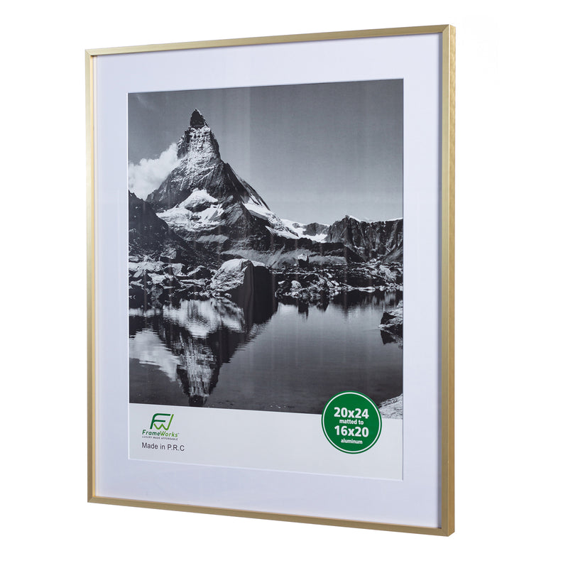 16x20 Floating Picture Frame Gold Aluminum Frame for Any Size Photo Up to  16 by 20