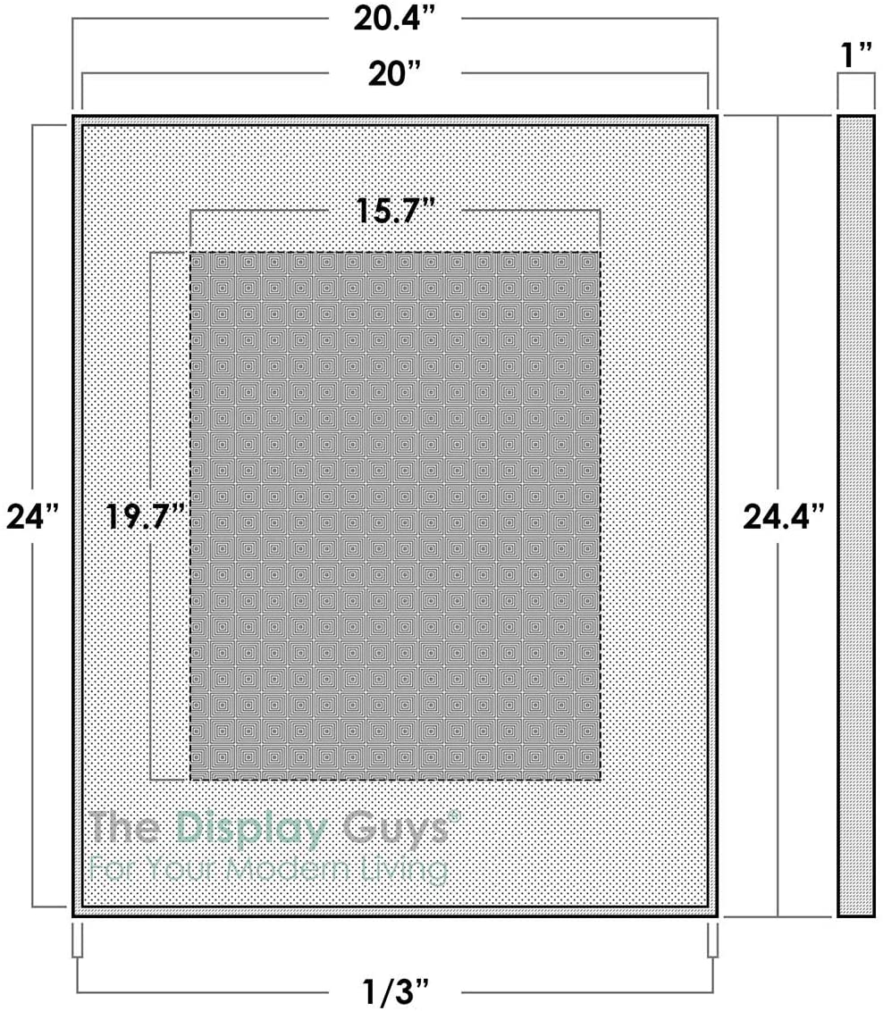 20" x 24" Silver Aluminum Picture Frame with Tempered Glass, 16" x 20" Matted