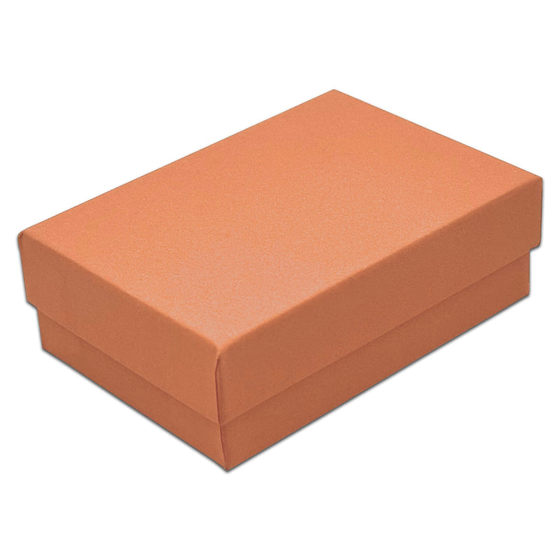 3 1/4" x 2 1/4" x 1" Coral Cotton Filled Paper Box (25-Pack)