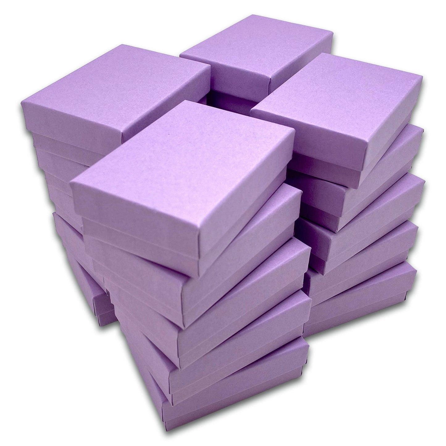 3 1/4" x 2 1/4" x 1" Matte Purple Cotton Filled Paper Box