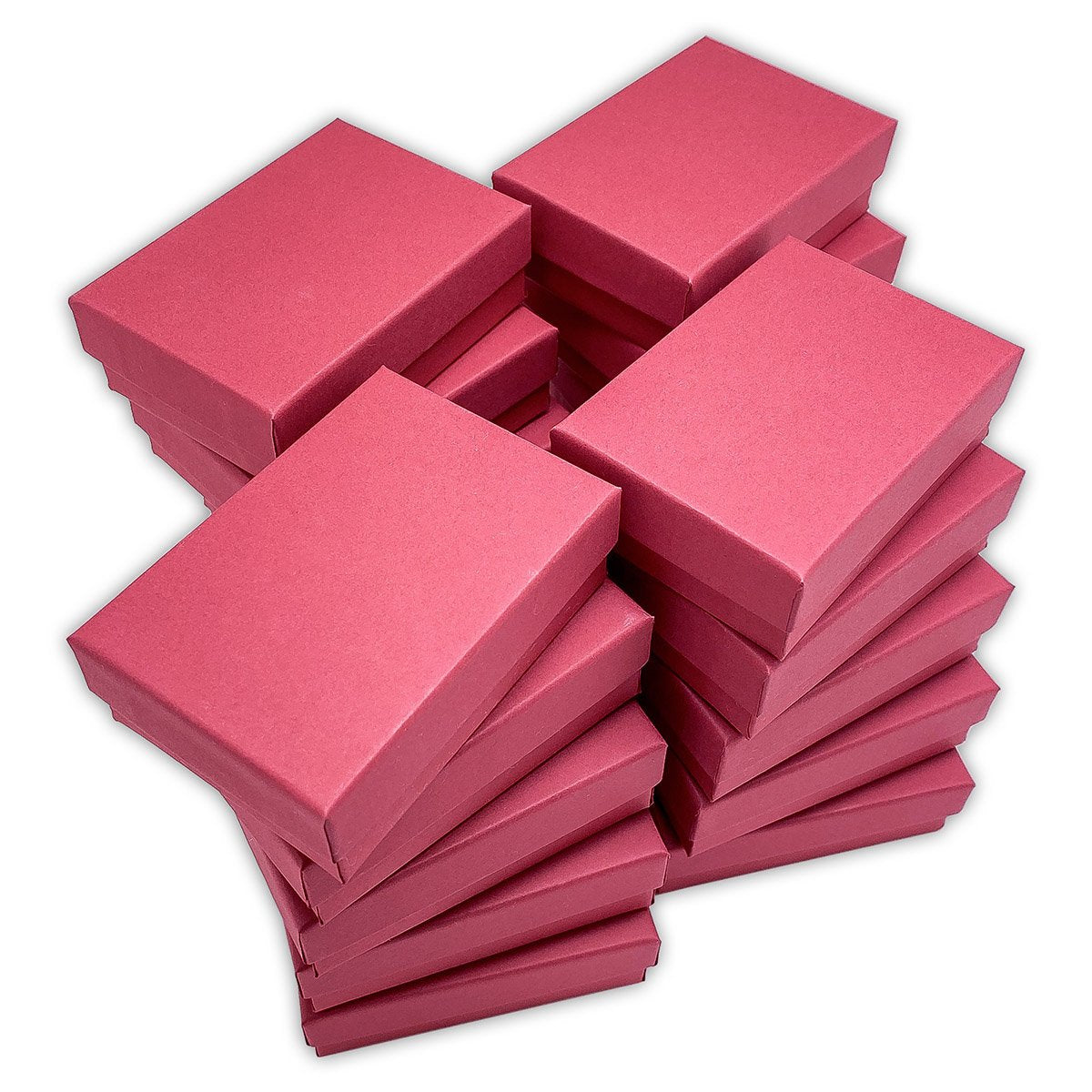 3 1/4" x 2 1/4" x 1" Matte Red Cotton Filled Paper Box