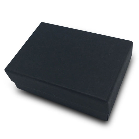 3 1/4" x 2 1/4" x 1" Black Cotton Filled Paper Box