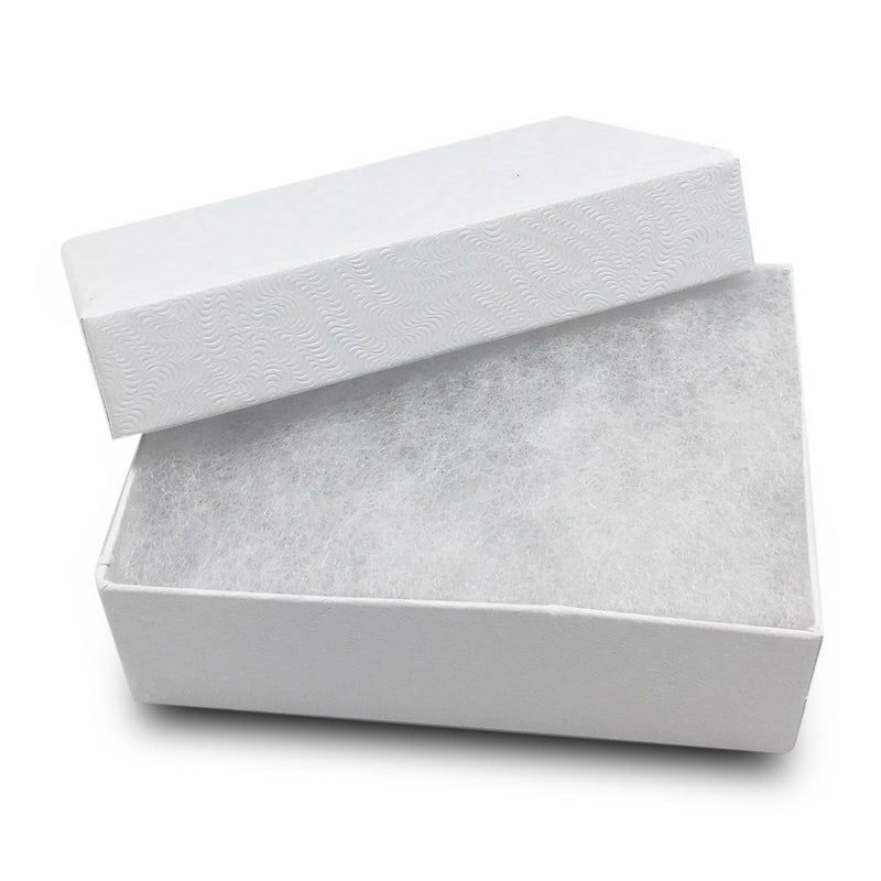 3 1/4" x 2 1/4" x 1" White Cotton Filled Paper Box