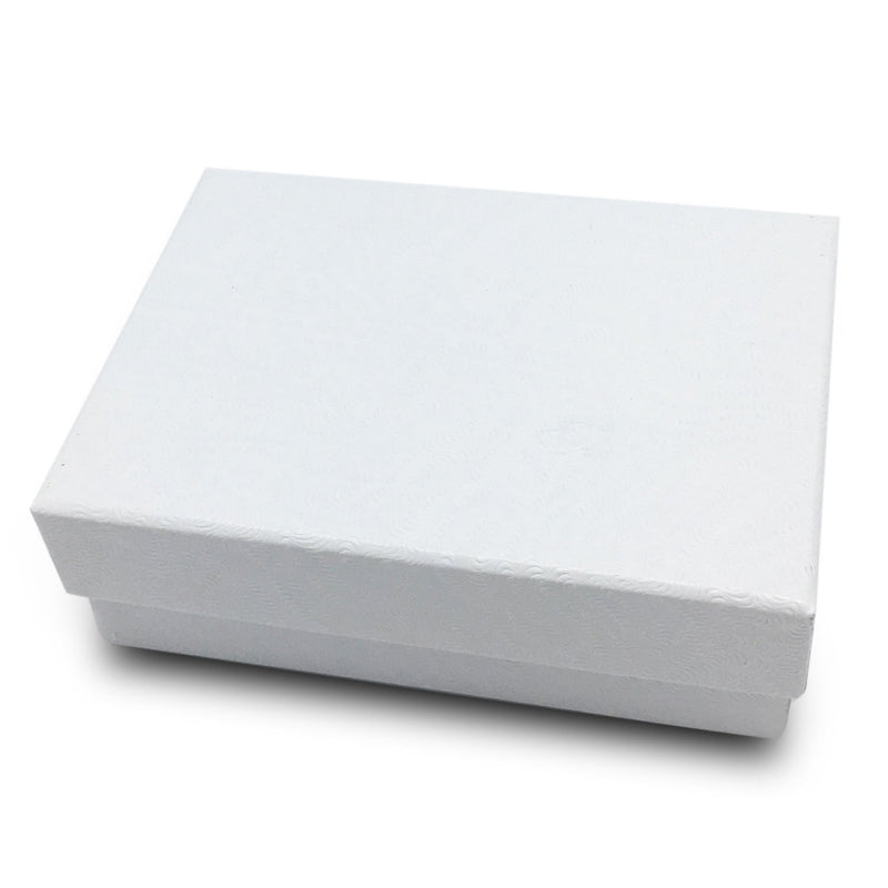 3 1/4" x 2 1/4" x 1" White Cotton Filled Paper Box