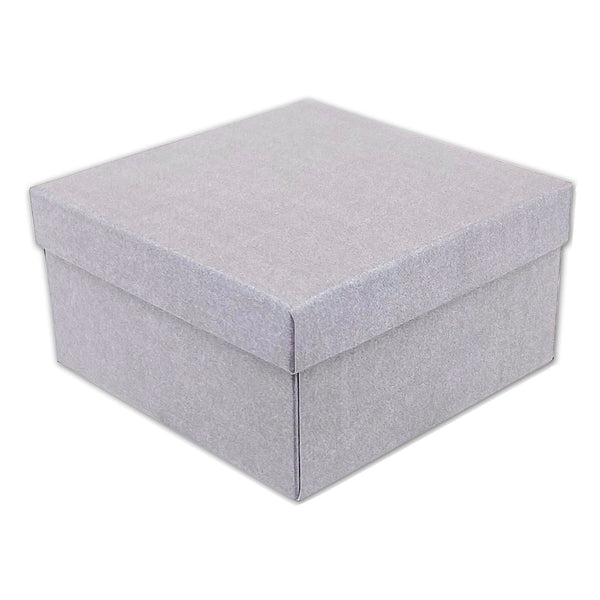 3 3/4" x 3 3/4" x 2" Pearl Gray Cotton Filled Paper Box