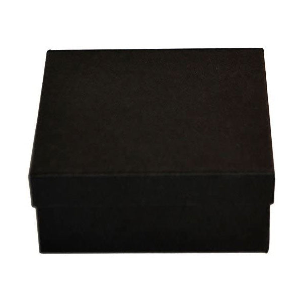 3 3/4" x 3 3/4" x 2" Matte Black Cotton Filled Jewelry Boxes