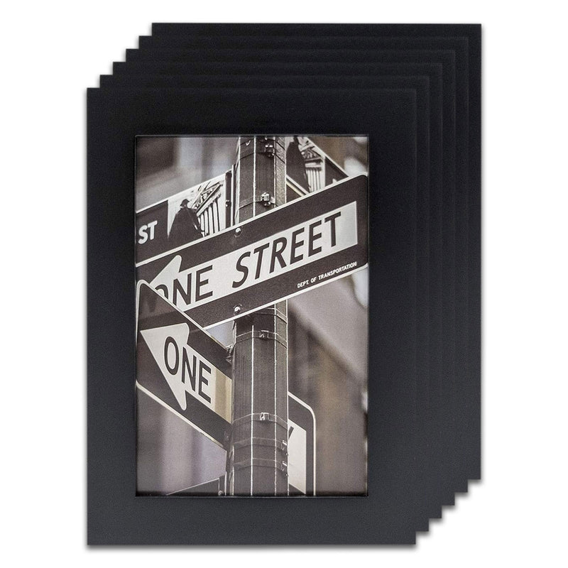 4" x 6" Black Solid Pine Wood Picture Frame with Tempered Glass