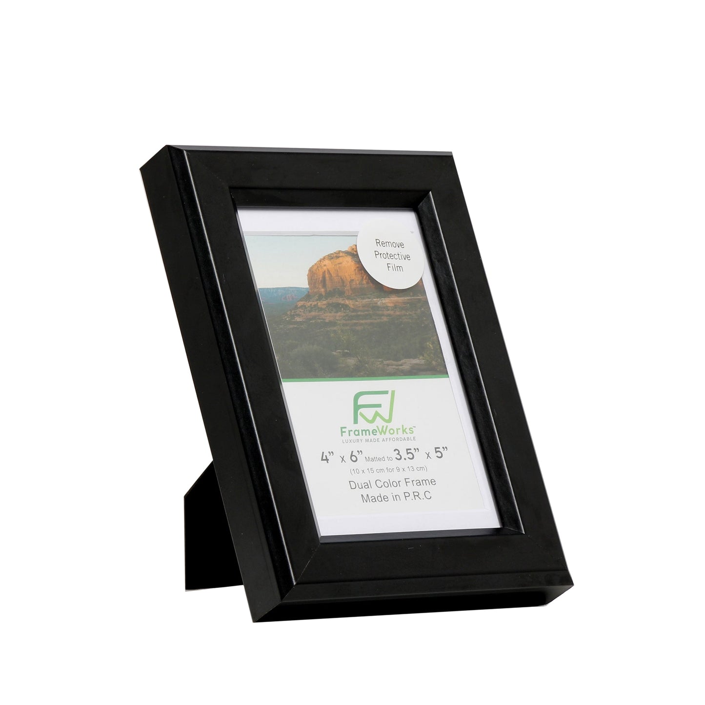 4" x 6" Black Wood 2-Pack Gunnabo Picture Frames, 3.5" x 5" Matted