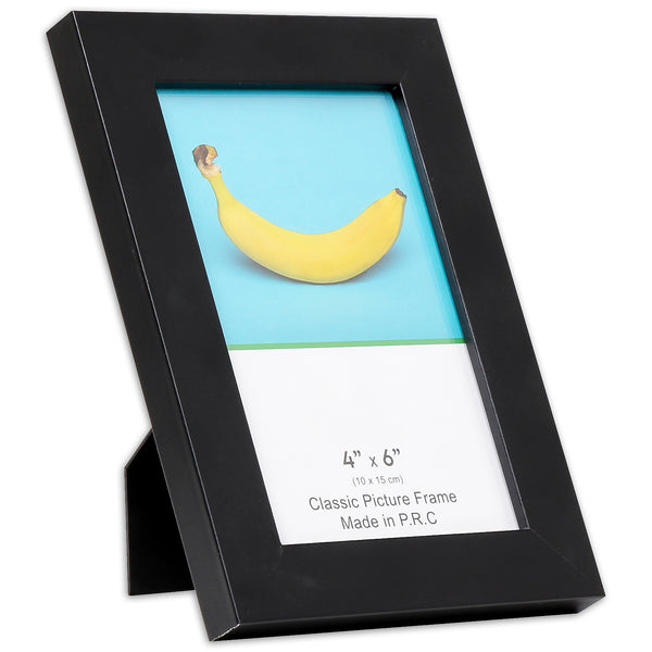 4" x 6” Classic Black MDF Wood Picture Frame with Tempered Glass