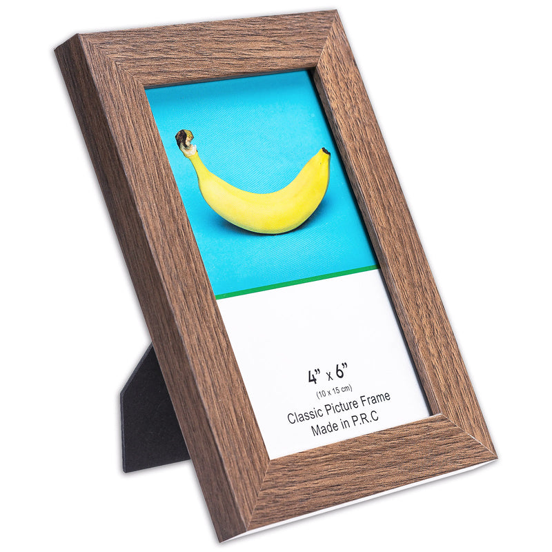 4 x 6” Classic Dark Oak MDF Wood Picture Frame with Tempered Glass – The  Display Guys