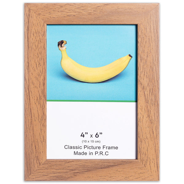 4" x 6” Classic Light Oak MDF Wood Picture Frame with Tempered Glass