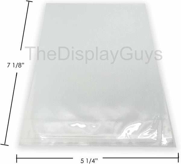 5 1/4" x 7 1/8" 100 Pack Clear Self Adhesive Plastic Bags for 5" x 7" Photos