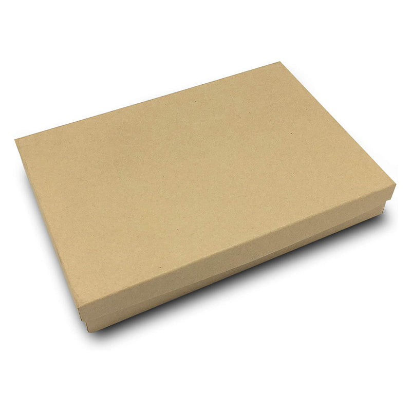 5 3/8" x 3 7/8" x 1" Kraft Cotton Filled Paper Box