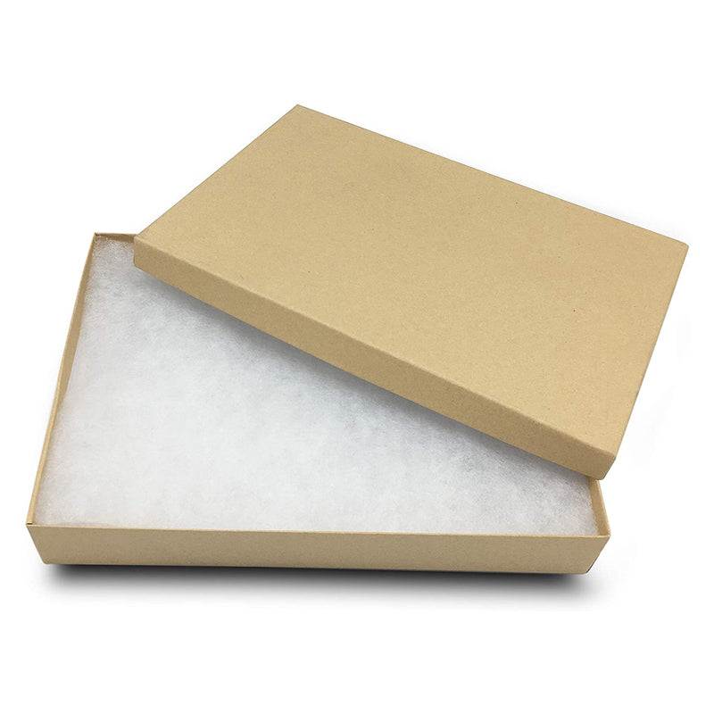 5 3/8" x 3 7/8" x 1" Kraft Cotton Filled Paper Box