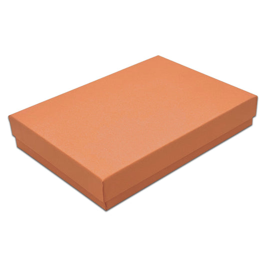 5 7/16" x 3 15/16" x 1" Coral Cotton Filled Paper Box (25-Pack)