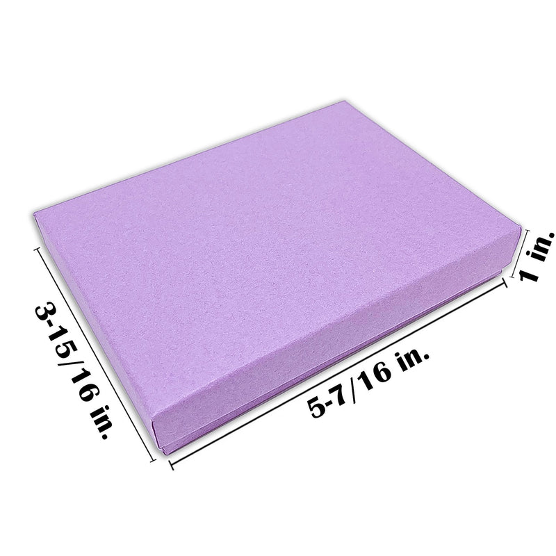 5 7/16" x 3 15/16" x 1" Matte Purple Cotton Filled Paper Box