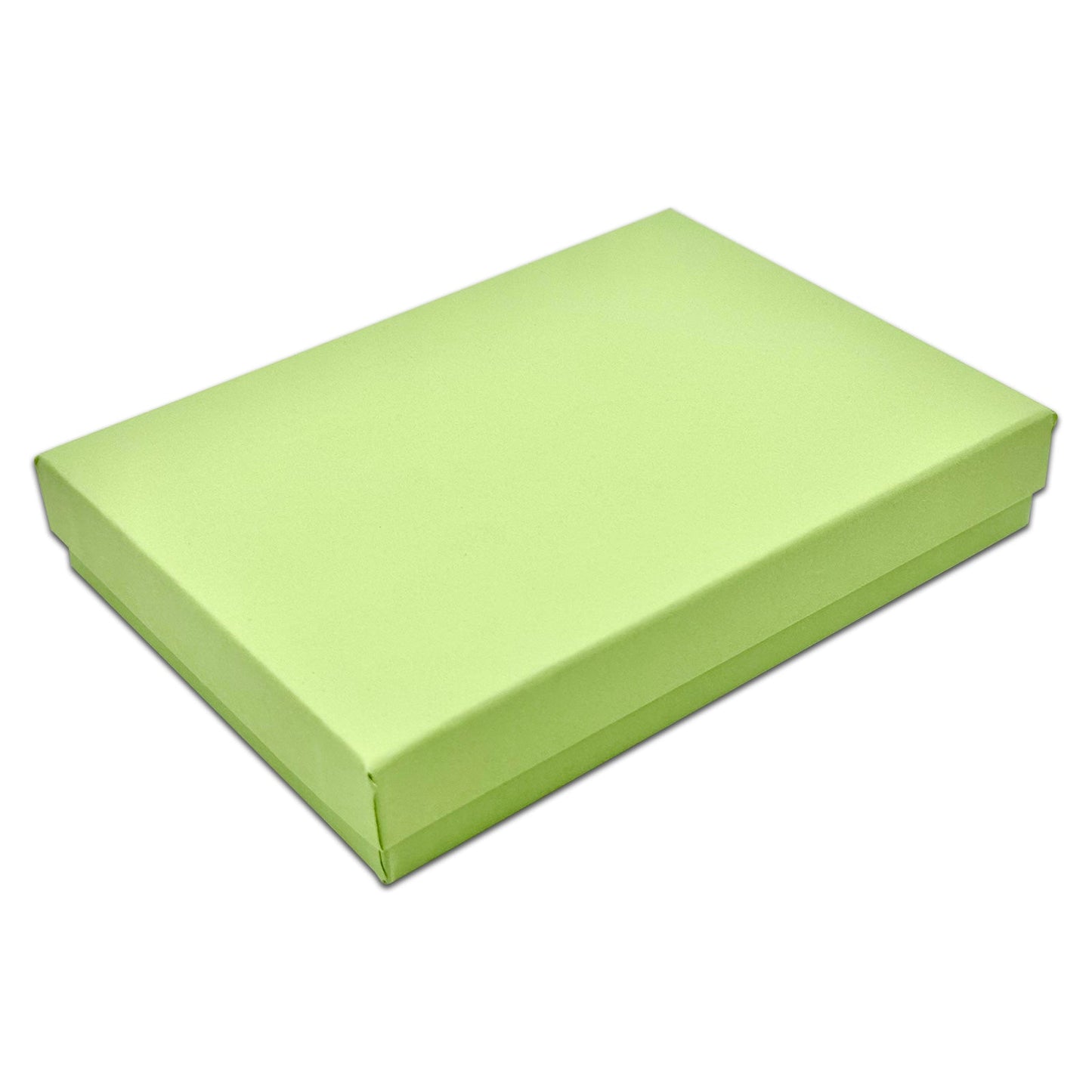 5 7/16" x 3 15/16" x 1" Mint Green Cotton Filled Paper Box (25-Pack)