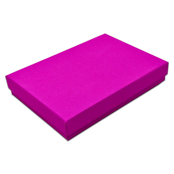 5 7/16" x 3 15/16" x 1" Neon Purple Cotton Filled Paper Box (25-Pack)