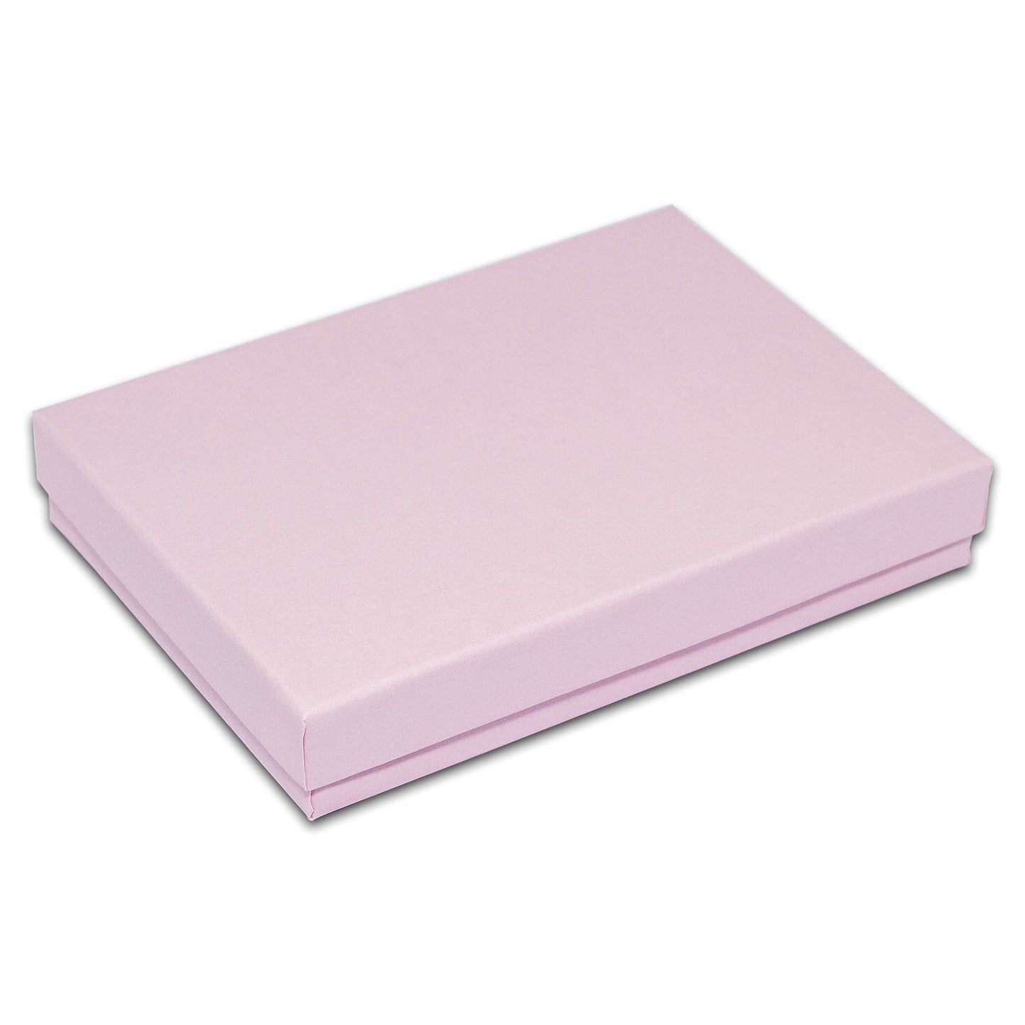 5 7/16" x 3 15/16" x 1" Pink Cotton Filled Paper Box