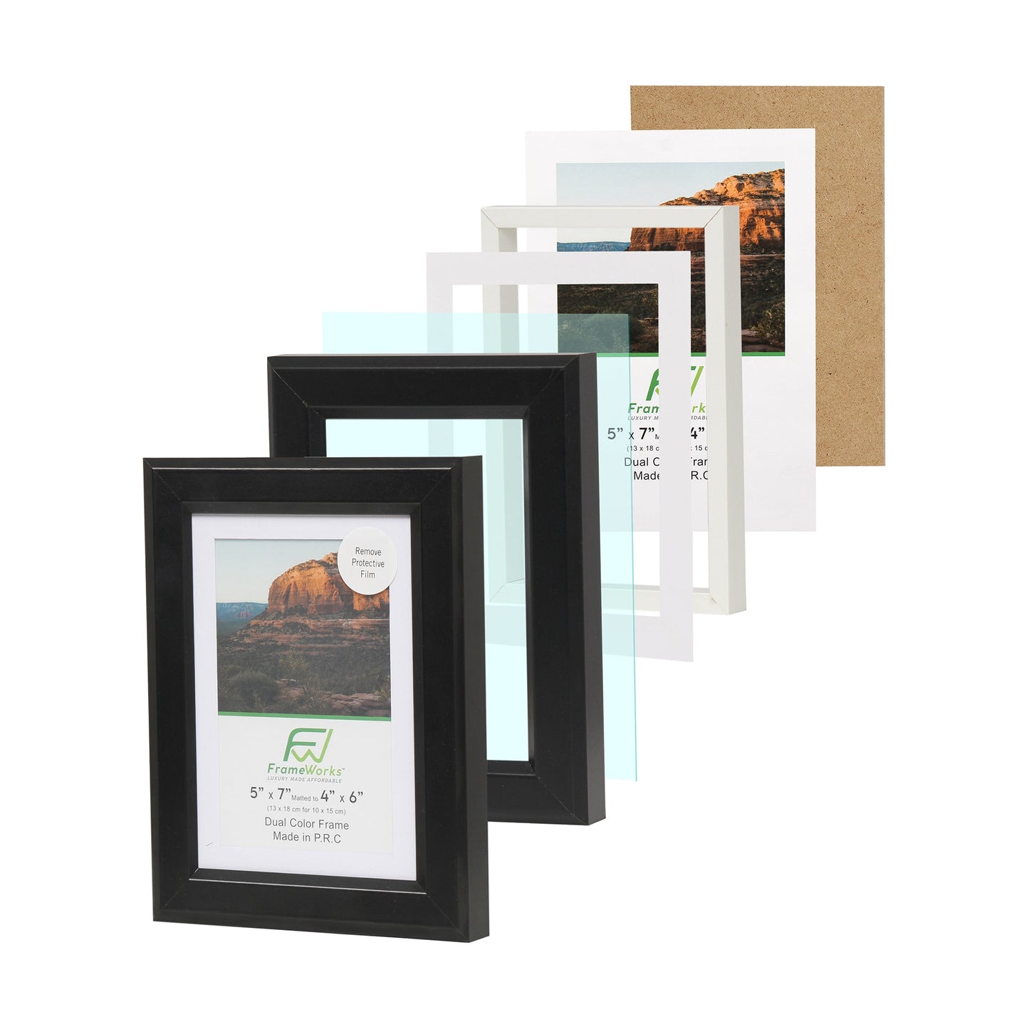 5" x 7" Black Wood 2-Pack Gunnabo Picture Frames, 4" x 6" Matted