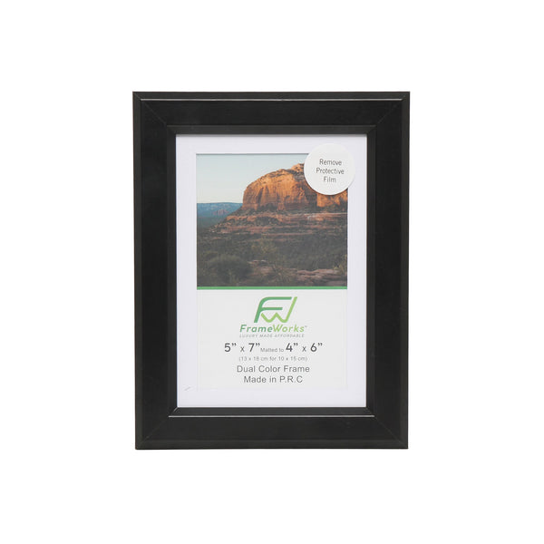 5" x 7" Black Wood 2-Pack Gunnabo Picture Frames, 4" x 6" Matted