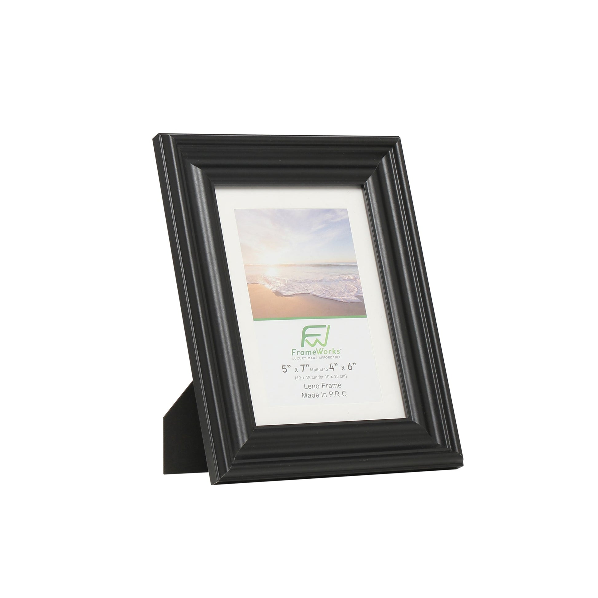 5" x 7" Black Wood 2-Pack Picture Frames with Molded Edges, 4" x 6" Matted